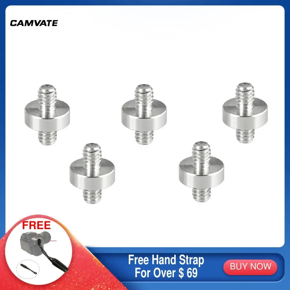

CAMVATE 5 Pieces Standard Double-ended Screw Adapter With 1/4"-20 Male To 1/4"-20 Male For Tripod/Monopod/QR Plate Mounting New