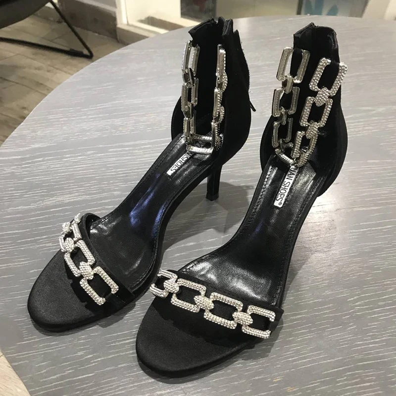 Summer Sexy Rhinestone Sandals Women Stiletto High Heels Fashion Open Toe Belt Party Wedding Shoes Women Femmes Chaussures
Summer Sexy Rhinestone Sandals Women Stiletto High Heels Fashion Open Toe Belt Party Wedding Shoes Women Femmes Chaussures