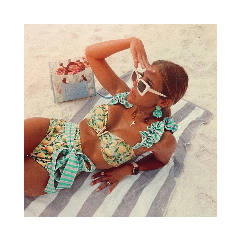 Two-Pieces Women Floral 2021 Push-Up Padded Bra Ruffles Bandage Bikini Set Swimsuit Swimwear Bathing Suit Beachwear Biquini -40 
Two-Pieces Women Floral 2021 Push-Up Padded Bra Ruffles Bandage Bikini Set Swimsuit Swimwear Bathing Suit Beachwear Biquini -40