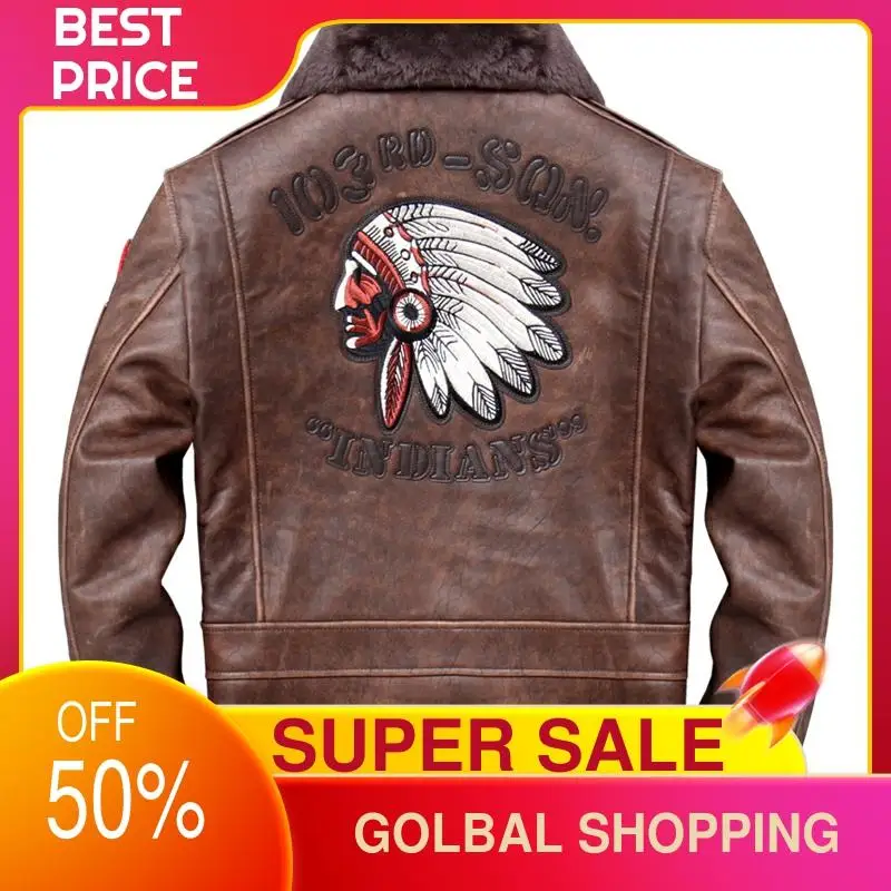 2021 Vintage Brown Italy Military Style Genuine Pilot Leather Jacket Plus Size 5XL Real Natural Sheepskin Autumn Aviation Coat
2021 Vintage Brown Italy Military Style Genuine Pilot Leather Jacket Plus Size 5XL Real Natural Sheepskin Autumn Aviation Coat