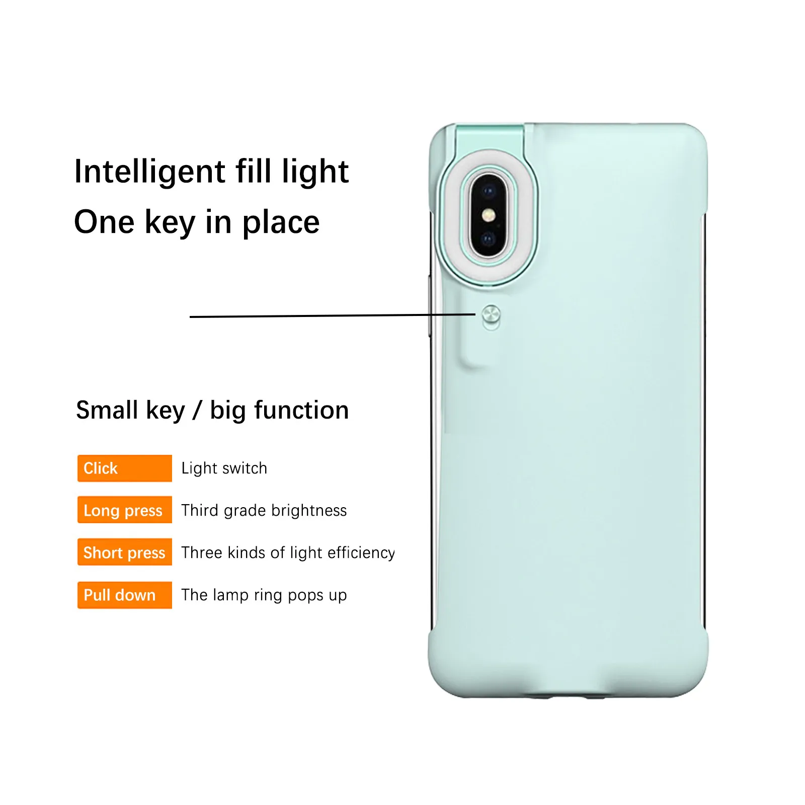 NEW Phone Case For Iphone X 5.8 inch Led Fill-Light Mobile Phone Case Cover With Selfie Ring Light
NEW Phone Case For Iphone X 5.8 inch Led Fill-Light Mobile Phone Case Cover With Selfie Ring Light