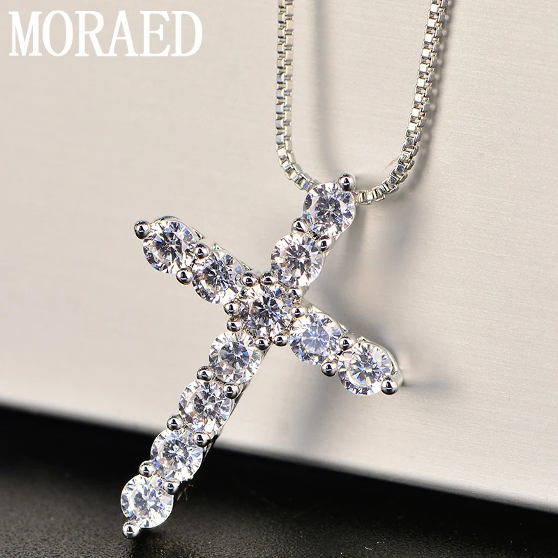 925 Sterling Silver Jewelry Shiny Zricon Cross Pendant Necklace For Woman Wedding Party Fashion Gift
925 Sterling Silver Jewelry Shiny Zricon Cross Pendant Necklace For Woman Wedding Party Fashion Gift