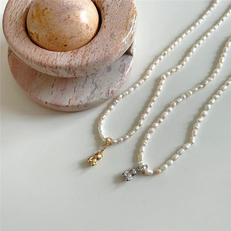 Korean Style Gold Silver Color Bear Pearl Pendant Necklace for Women Girl 925 Sterling Silver Animal Choker Necklaces Collares
Korean Style Gold Silver Color Bear Pearl Pendant Necklace for Women Girl 925 Sterling Silver Animal Choker Necklaces Collares