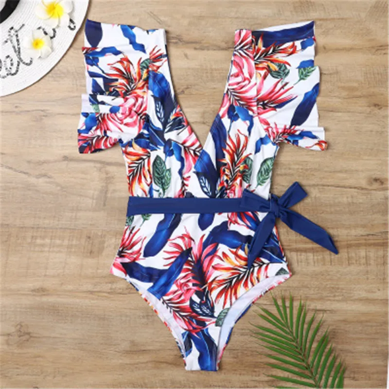 Ruffle Sleeve One Piece Sexy Colorful Swimsuit New Style Swimwear Print Bodysuit Summer Beach Monokini Ladies Bathing Suit
Ruffle Sleeve One Piece Sexy Colorful Swimsuit New Style Swimwear Print Bodysuit Summer Beach Monokini Ladies Bathing Suit