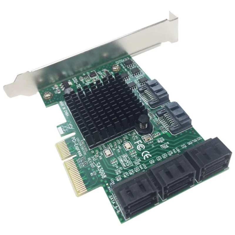 PCI-E SATA Expansion Card PCI-E X4 to 8-Port SATA3.0 Expansion Card 6G SSD Solid State Drive Adapter Card
PCI-E SATA Expansion Card PCI-E X4 to 8-Port SATA3.0 Expansion Card 6G SSD Solid State Drive Adapter Card