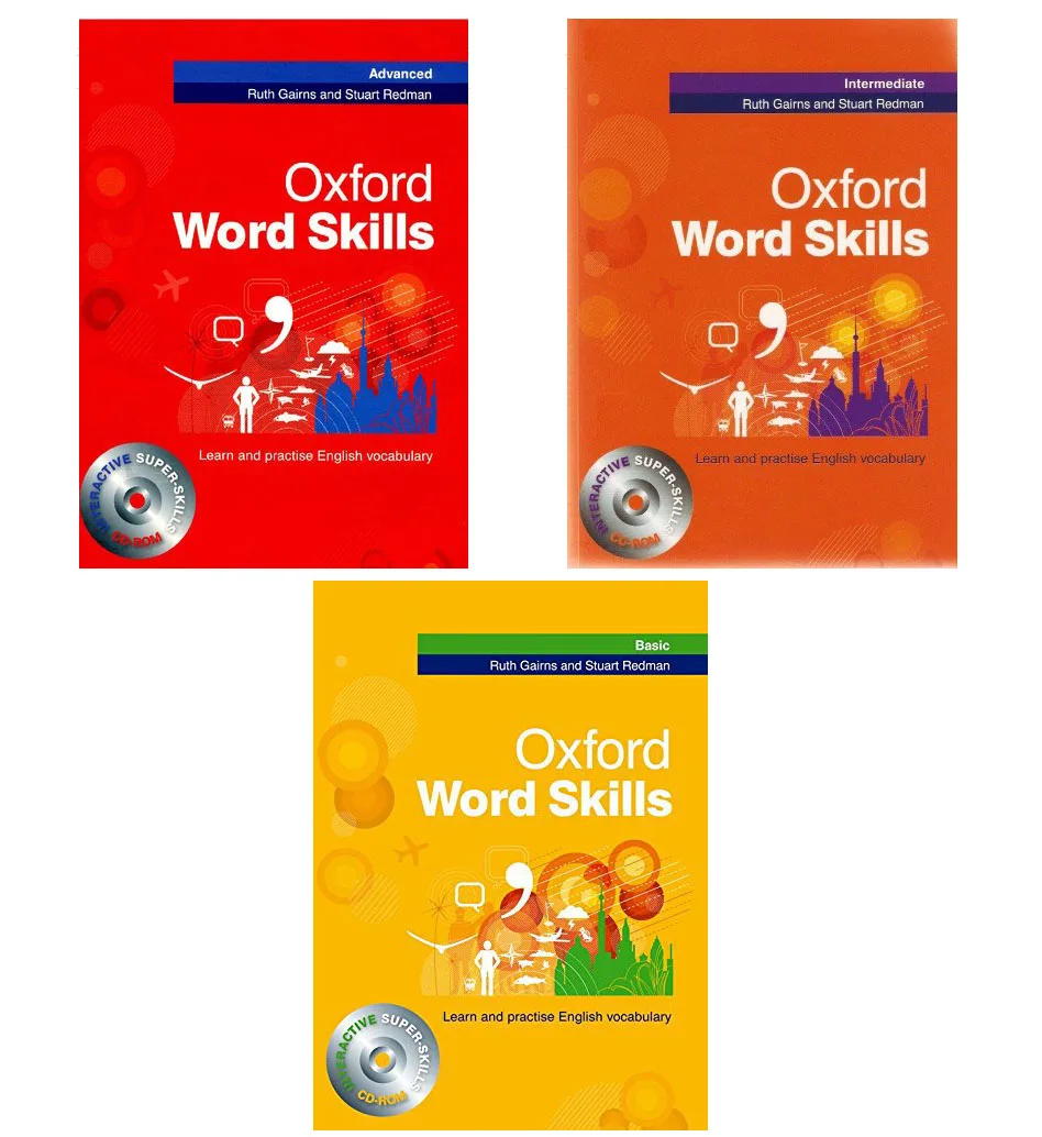 

3PCS Oxford Word Skills Basic / Intermediate / Advanced Learn and Practise English Vocabulary Textbook Workbook