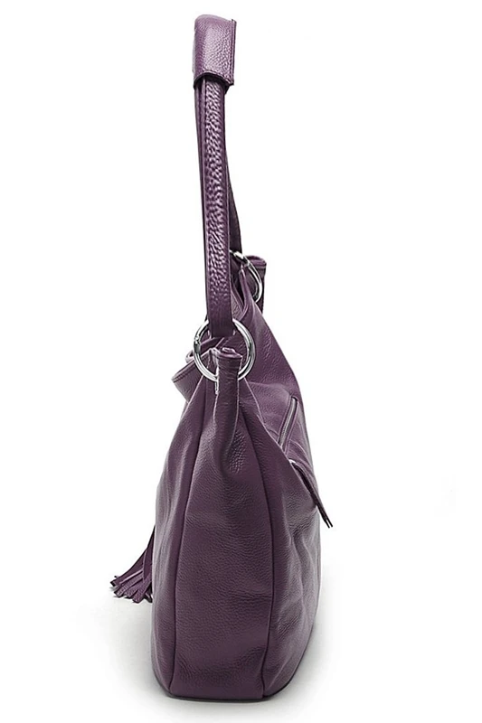 Women Handbag PU Leather Zipper Closure Tassel Crossbody Shoulder Bag Purple | Багаж и сумки