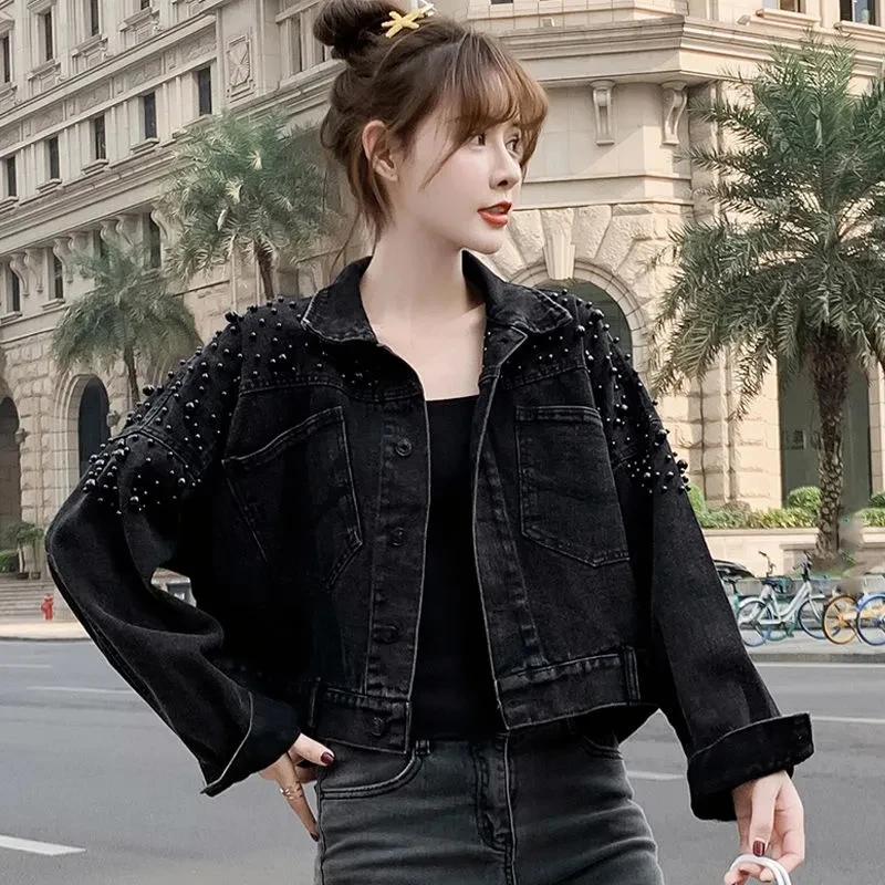 Women Short Black Denim Jacket 2021 New Pocket Denim Coat Female Students Korean Fashion Loose Spring And Autumn Tops Buttons
Women Short Black Denim Jacket 2021 New Pocket Denim Coat Female Students Korean Fashion Loose Spring And Autumn Tops Buttons