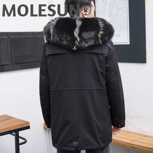 

AKOOSUN Winter Jacket Men Parkas Real Fur Coat Hooded Mink Fur Liner Big Fox Fur Collar Plus Size Clothes Parka Hombre 99019 KJ