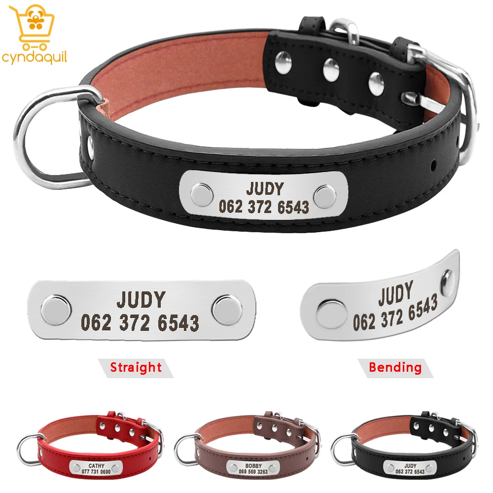 Custome Pet Dog Collar PU Leather Personalized Dogs Cat ID Collars Free Nameplate Adjustable For Medium Large Dogs Adjustable
Custome Pet Dog Collar PU Leather Personalized Dogs Cat ID Collars Free Nameplate Adjustable For Medium Large Dogs Adjustable