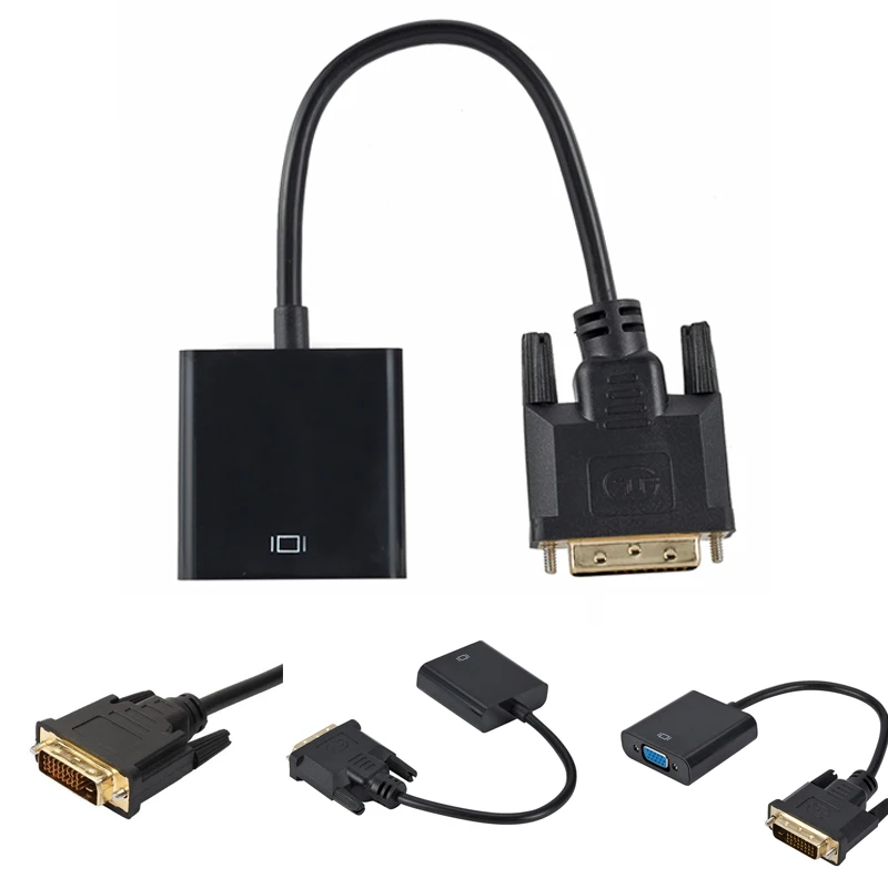 1080p DVI-D 24+1 Pin Male To VGA 15Pin Female Active Cable Adapter Converter
1080p DVI-D 24+1 Pin Male To VGA 15Pin Female Active Cable Adapter Converter