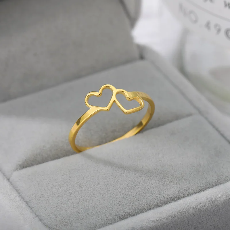 Cute Two Heart Couple Rings For Women Silver Color Stainless Steel Wedding Ring Boho Finger Rings Aesthetic Jewelry Anillos
Cute Two Heart Couple Rings For Women Silver Color Stainless Steel Wedding Ring Boho Finger Rings Aesthetic Jewelry Anillos
