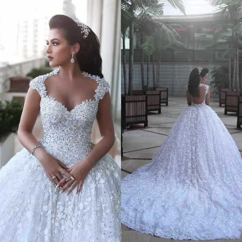 Vestidos De Noiva Luxury Arabic Wedding Dresses Said Mahamaid Capped Sleeves Open Back Sequins Floral Cathedral Bridal Gown
Vestidos De Noiva Luxury Arabic Wedding Dresses Said Mahamaid Capped Sleeves Open Back Sequins Floral Cathedral Bridal Gown