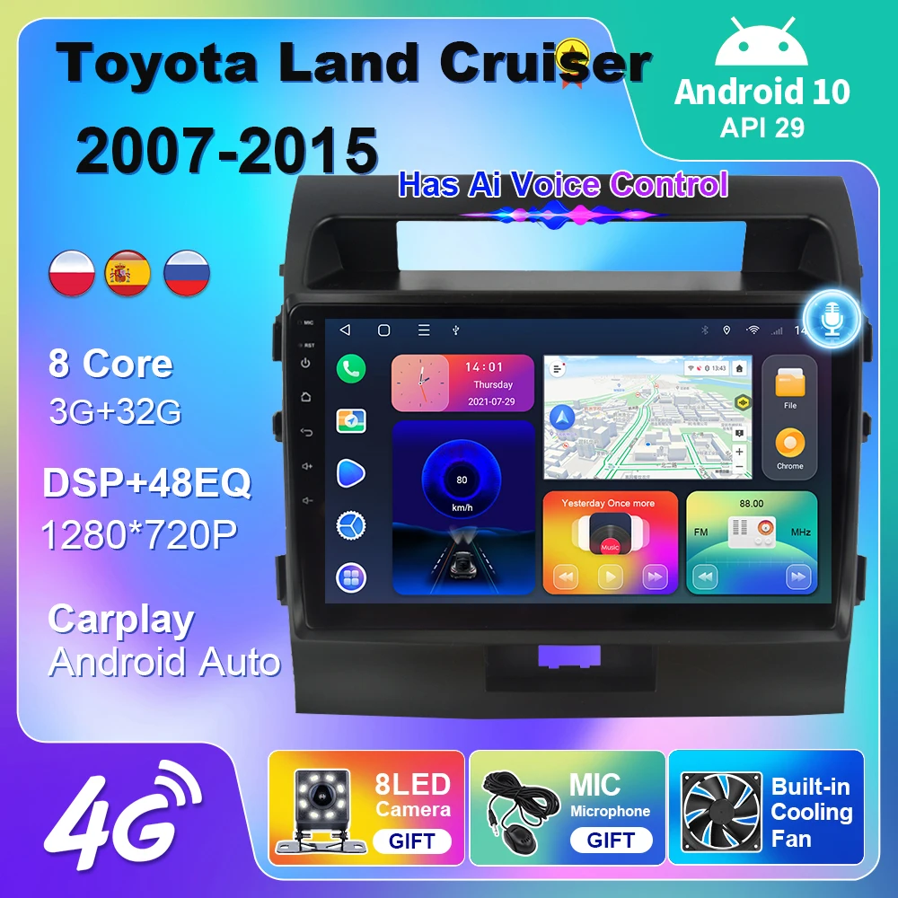 Автомагнитола 2 din для Toyota Land Cruiser 11, мультимедийный плеер на Android 10, с 4G, Wi-Fi, GPS-Навигатором, без DVD, для автомобиля
Автомагнитола 2 din для Toyota Land Cruiser 11, мультимедийный плеер на Android 10, с 4G, Wi-Fi, GPS-Навигатором, без DVD, для автомобиля