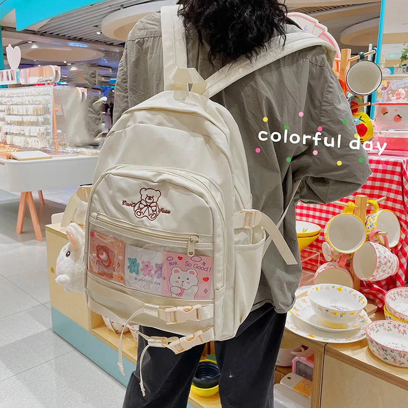 Японский колледж Стиль ретро Harajuku Kawaii Милая Вышивка медведь студенческий прозрачный рюкзак корейский школьный рюкзак для девочек
Японский колледж Стиль ретро Harajuku Kawaii Милая Вышивка медведь студенческий прозрачный рюкзак корейский школьный рюкзак для девочек