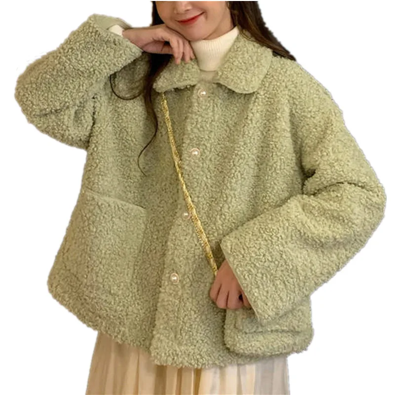 FauxFur Thick Coat For Women 2021 Autumn Warm Soft Loose Fur Jacket Female Outerwear Button Plush Ladies Casual Winter Overcoat
FauxFur Thick Coat For Women 2021 Autumn Warm Soft Loose Fur Jacket Female Outerwear Button Plush Ladies Casual Winter Overcoat