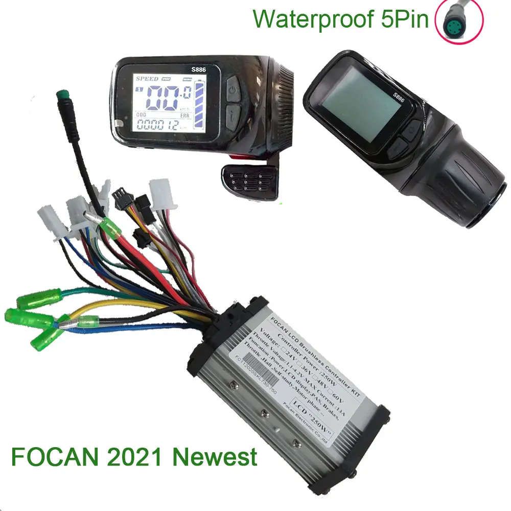 FOCAN 24V 36V 48V 250W Electric waterproof Bicycle Brushless Controller Kit Scooter Motor Controller with LCD Display Panel
FOCAN 24V 36V 48V 250W Electric waterproof Bicycle Brushless Controller Kit Scooter Motor Controller with LCD Display Panel