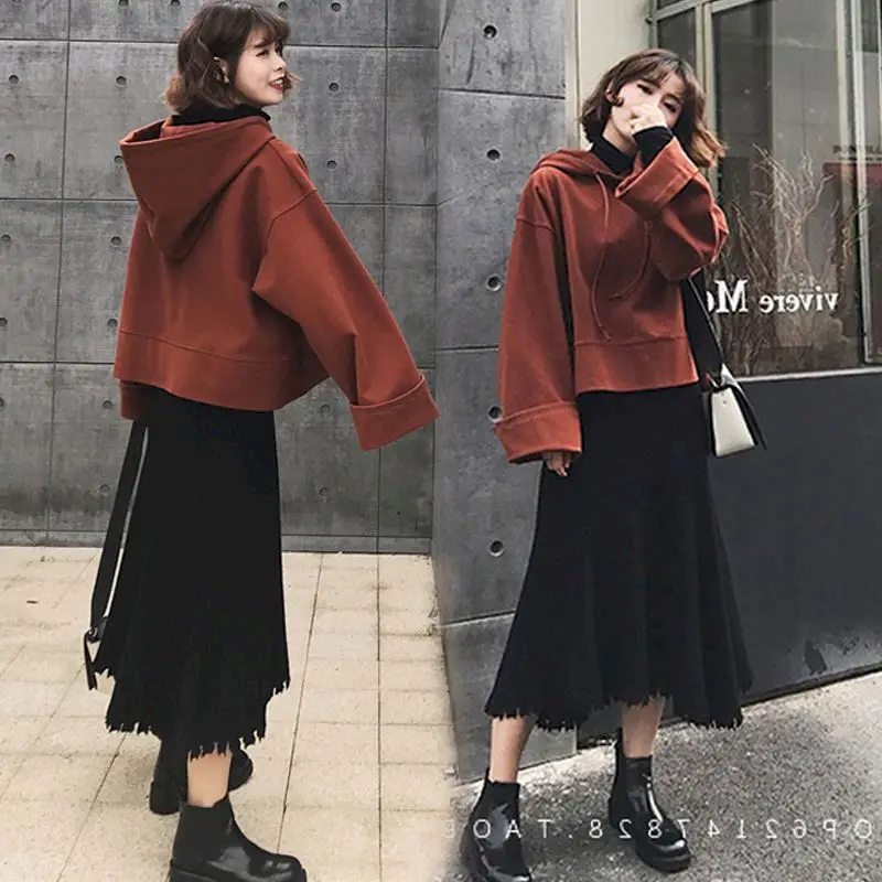 Ricaqico Extra-large Loose Fashion Skirts Sets Women Plus Velvet Thick Hoodies and Middle Length Skirts Two-piece Suit Winter
Ricaqico Extra-large Loose Fashion Skirts Sets Women Plus Velvet Thick Hoodies and Middle Length Skirts Two-piece Suit Winter