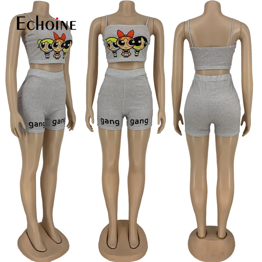 Echoine 2021 Women Fashion Cartoon print sling back two piece set Slash neck Crop Tops and Legging Pants Matching Slim Tracksuit
Echoine 2021 Women Fashion Cartoon print sling back two piece set Slash neck Crop Tops and Legging Pants Matching Slim Tracksuit