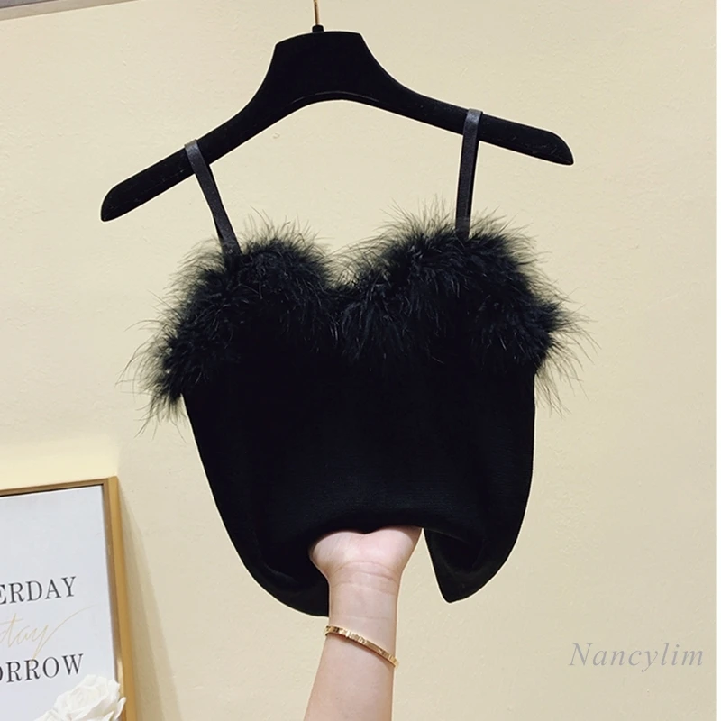 Summer New Style Fairy Furry Slim Fit Camisole for Women Inner Bottoming Top Sexy Skinny Stretch Knitted Tanks White Black
Summer New Style Fairy Furry Slim Fit Camisole for Women Inner Bottoming Top Sexy Skinny Stretch Knitted Tanks White Black