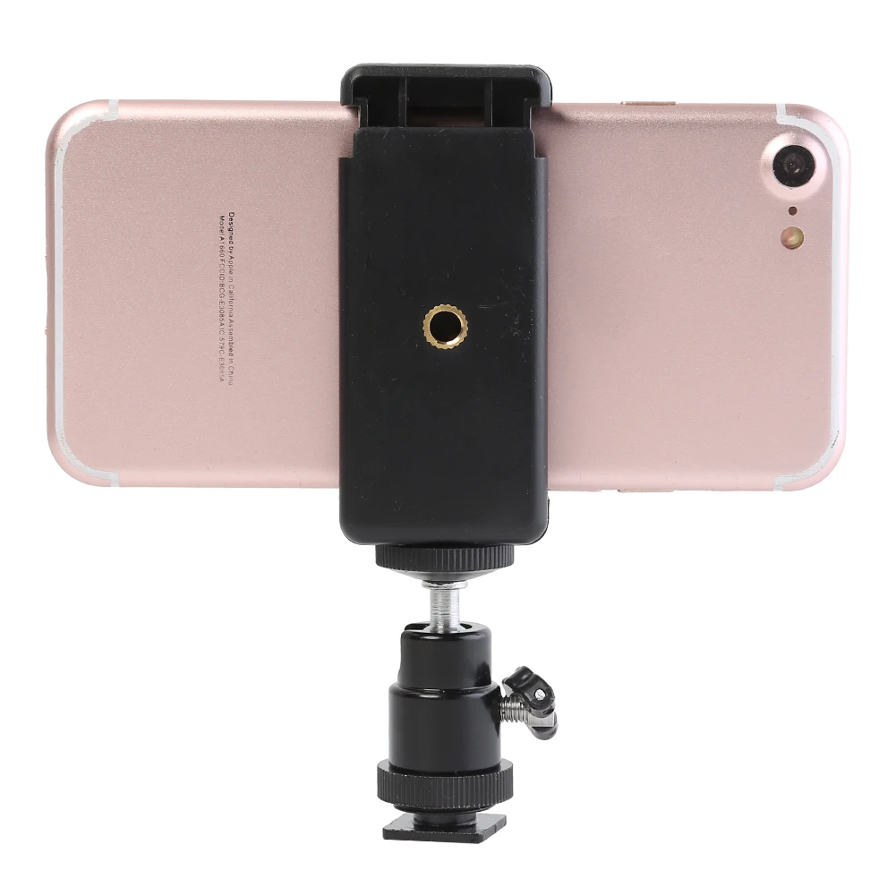 Universal Phone Holder Stand with Ballhead Base Hot Shoe for Smartphone Video Light Camera Cell Phone Bracket Mount
Universal Phone Holder Stand with Ballhead Base Hot Shoe for Smartphone Video Light Camera Cell Phone Bracket Mount