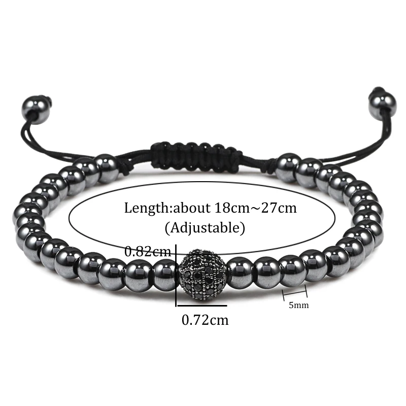Charms Handmade 5mm Beaded CZ Ball Bracelets Hematite Gun Black Copper Beads Adjustable Men Weave Bracelet Bangles Women Jewelry 
Charms Handmade 5mm Beaded CZ Ball Bracelets Hematite Gun Black Copper Beads Adjustable Men Weave Bracelet Bangles Women Jewelry