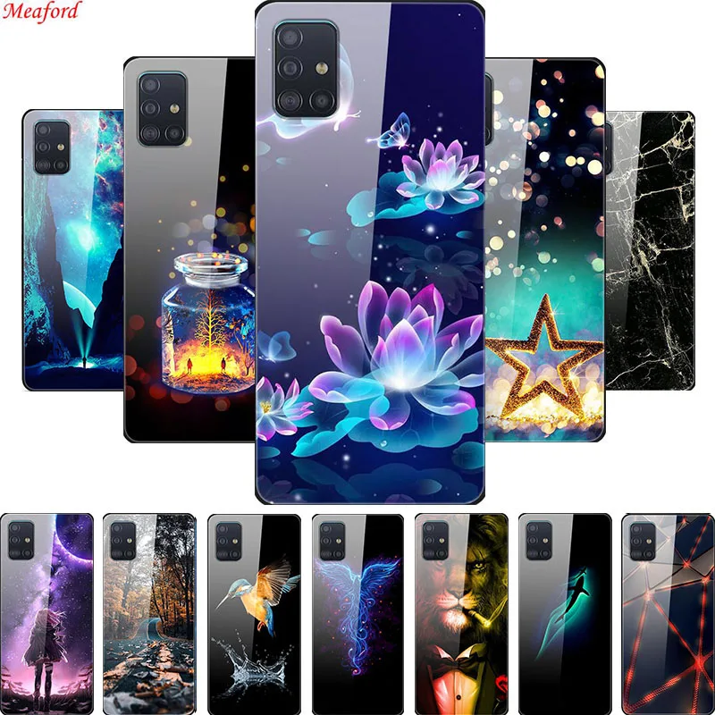 Популярный чехол для Samsung Galaxy A50 A30s A51 стеклянный накладка A71 A70 A 51 71 50