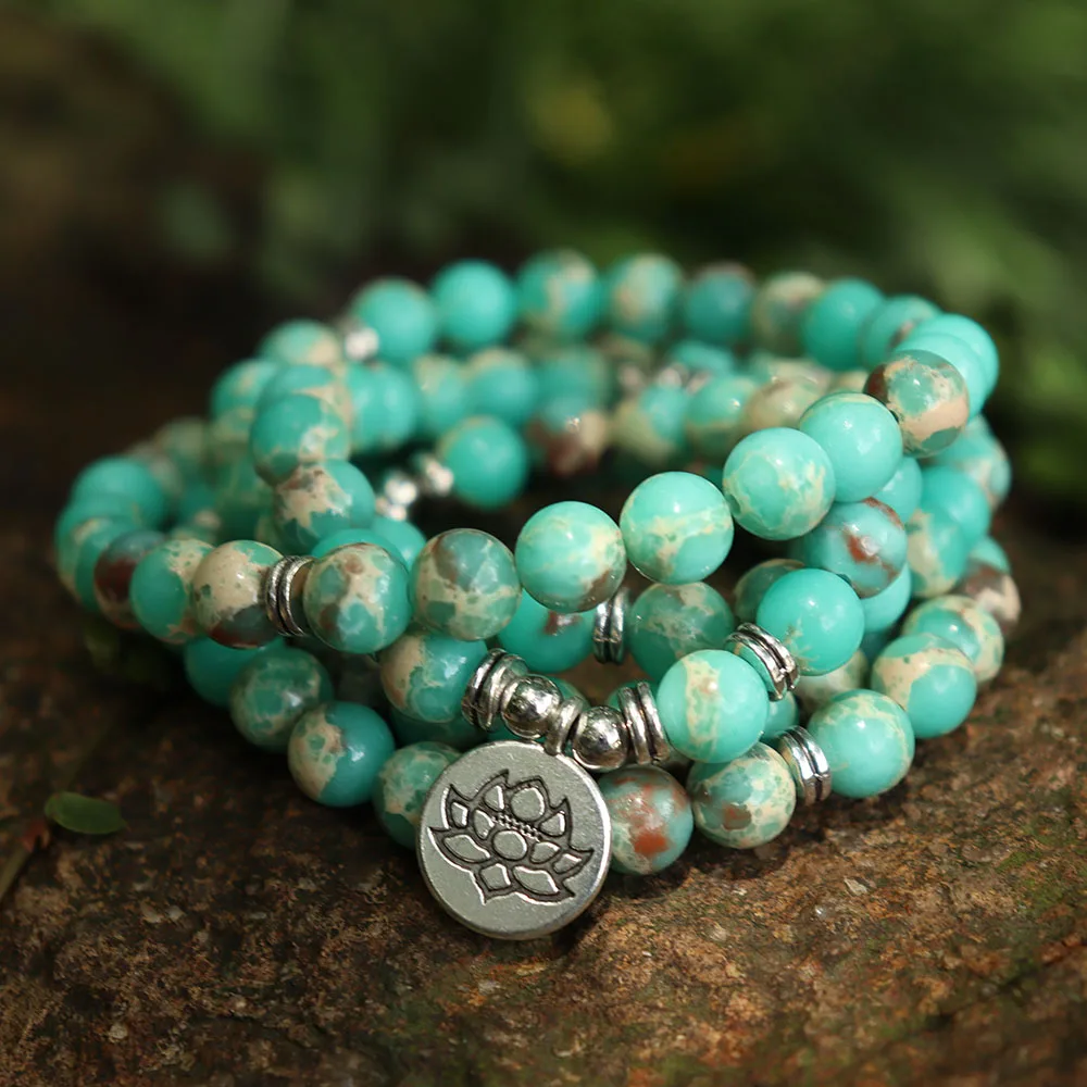 Мужские и женские браслеты 108 Mala Beads, браслет и ожерелье из натуральных камней 
Мужские и женские браслеты 108 Mala Beads, браслет и ожерелье из натуральных камней