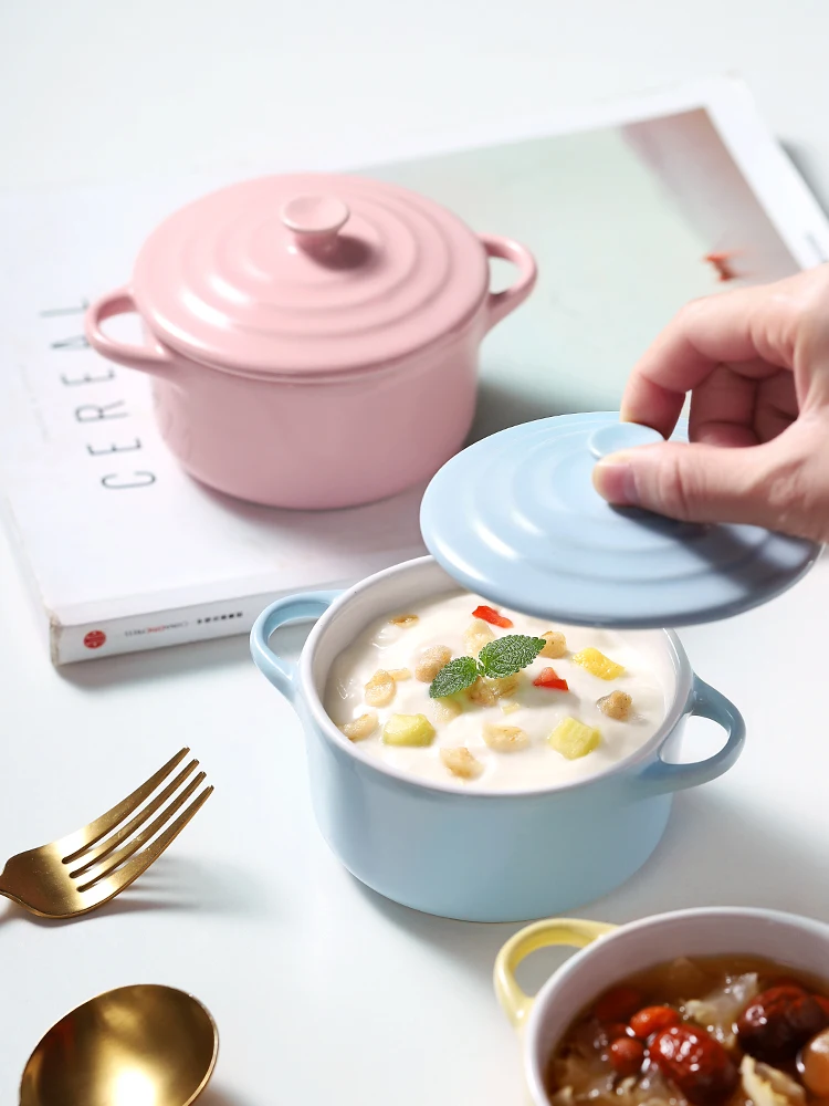 Japanese ceramic creative personality household small bowl cute with lid double ears single cute female bowl super cute
Japanese ceramic creative personality household small bowl cute with lid double ears single cute female bowl super cute