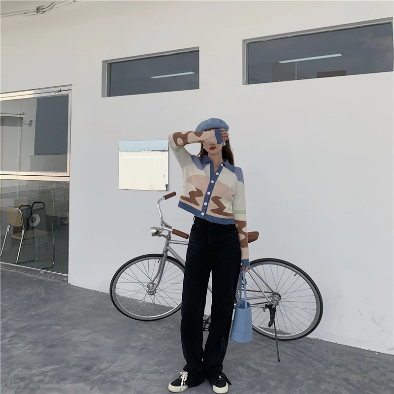 Loose Casual Ins Contrast Sweater Female Korean Harajuku Women's Sweaters Japanese Kawaii Vintage Clothing For Women Autumn 2020
Loose Casual Ins Contrast Sweater Female Korean Harajuku Women's Sweaters Japanese Kawaii Vintage Clothing For Women Autumn 2020