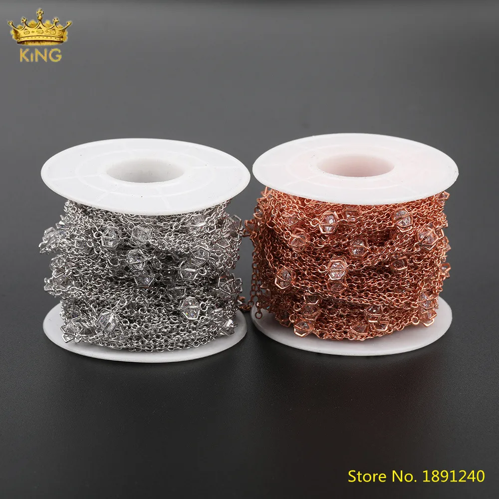 5Meters Sale,6x6mm Zirconia Hexagonal Beads Double Layer Rosary Chains,Plated Silvery Rose Gold Wire Wrapped CZ Beads Chains
5Meters Sale,6x6mm Zirconia Hexagonal Beads Double Layer Rosary Chains,Plated Silvery Rose Gold Wire Wrapped CZ Beads Chains