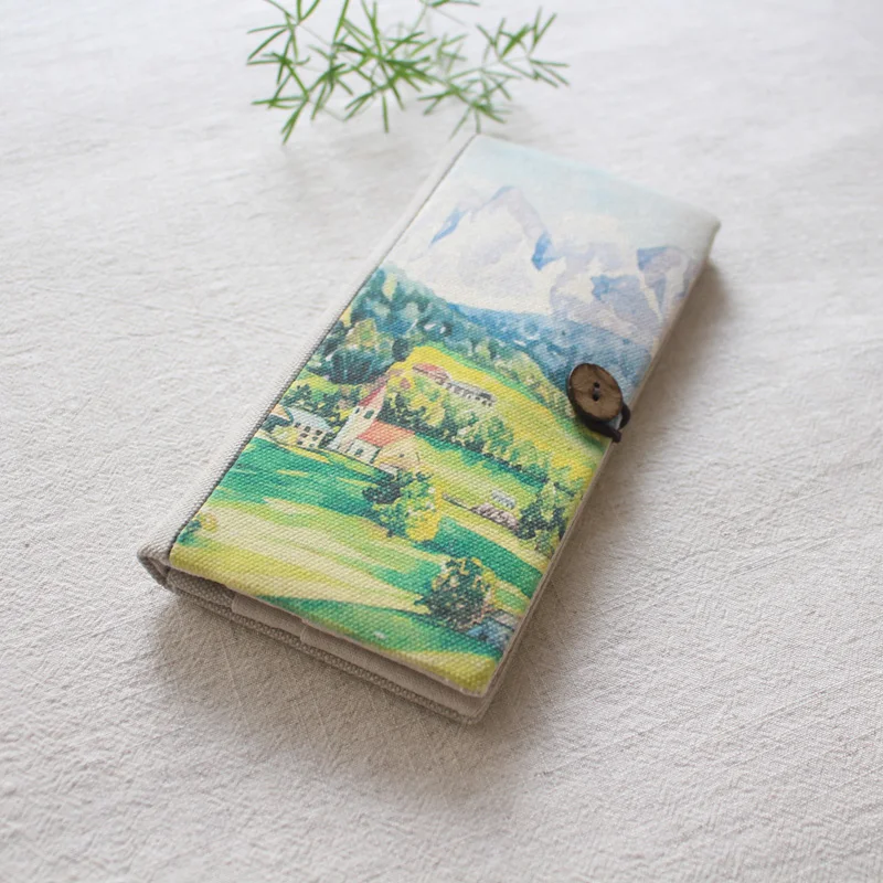 Hand Painted Village Landscape Women Wallet Bifold Long Wallet Cotton Linen Purse
Hand Painted Village Landscape Women Wallet Bifold Long Wallet Cotton Linen Purse