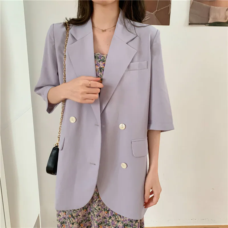 Women Short Sleeves Solid Minimalist 2021 OL Tops All Match Thin Brief Sunscreen Coats Summer Loose Office Lady Blazers
Women Short Sleeves Solid Minimalist 2021 OL Tops All Match Thin Brief Sunscreen Coats Summer Loose Office Lady Blazers