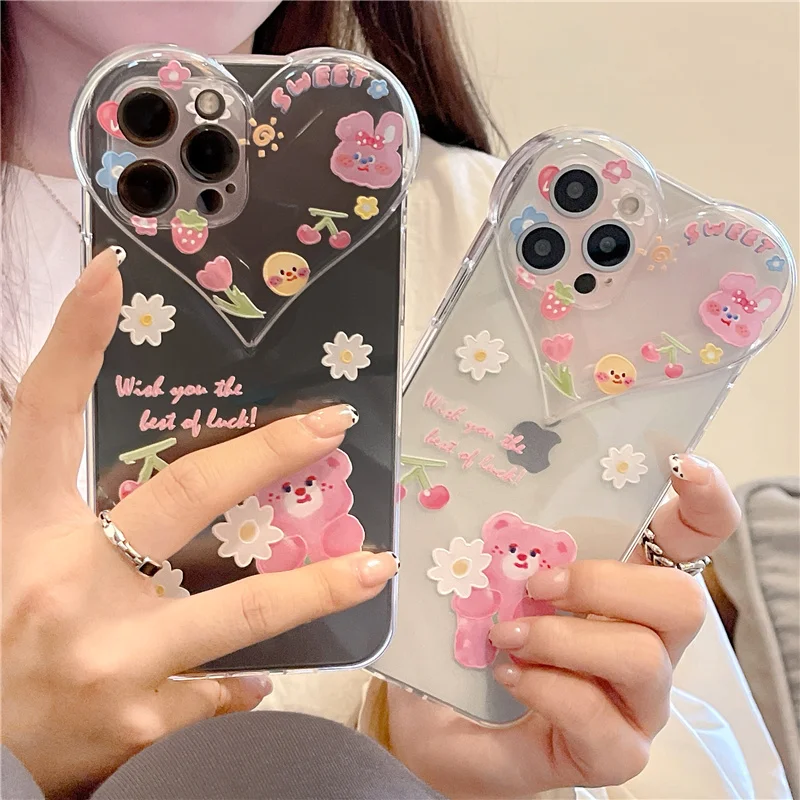 Korean Cute Painting PINK Bear Love Heart Camera Lens Frame Clear Soft Case for IPhone 12 7 8 Plus 11 Pro Max XR X XS Max Cover
Korean Cute Painting PINK Bear Love Heart Camera Lens Frame Clear Soft Case for IPhone 12 7 8 Plus 11 Pro Max XR X XS Max Cover