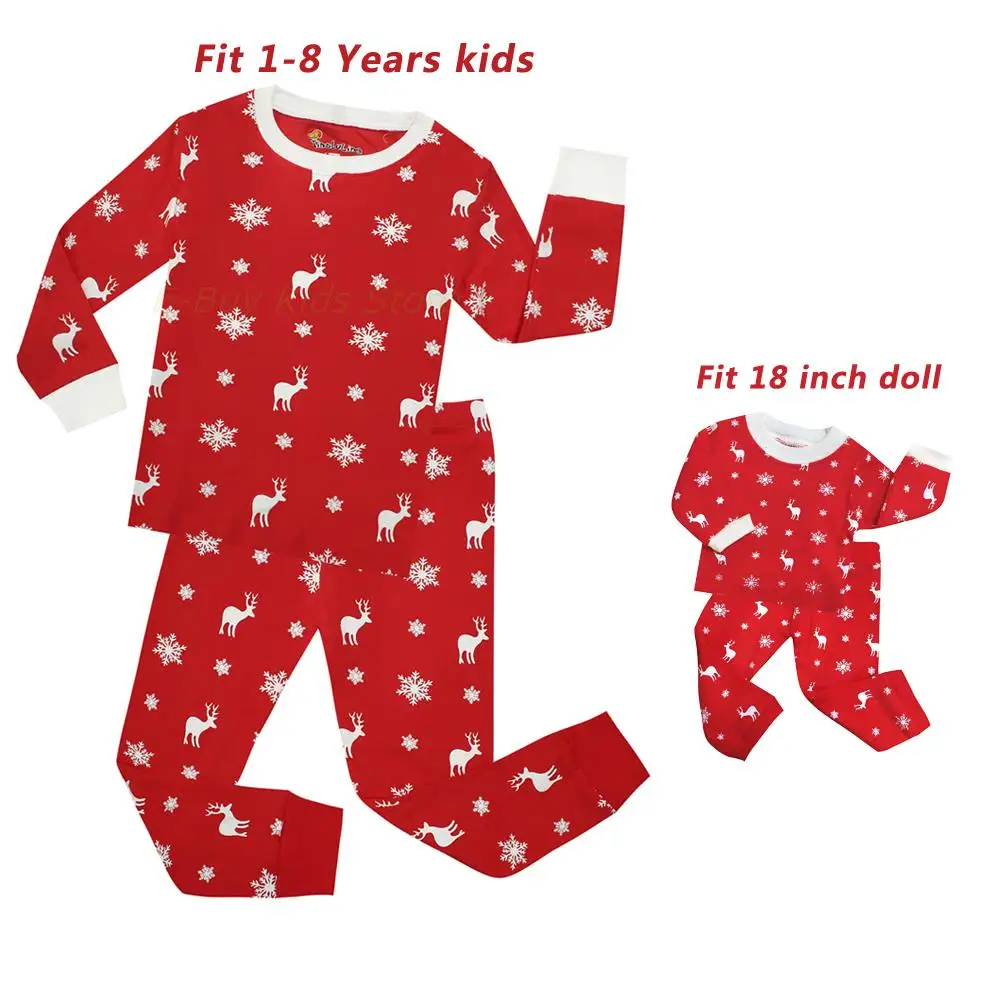 Пижамные комплекты с рождественским оленем подходит для детей 1-8 лет пижамные