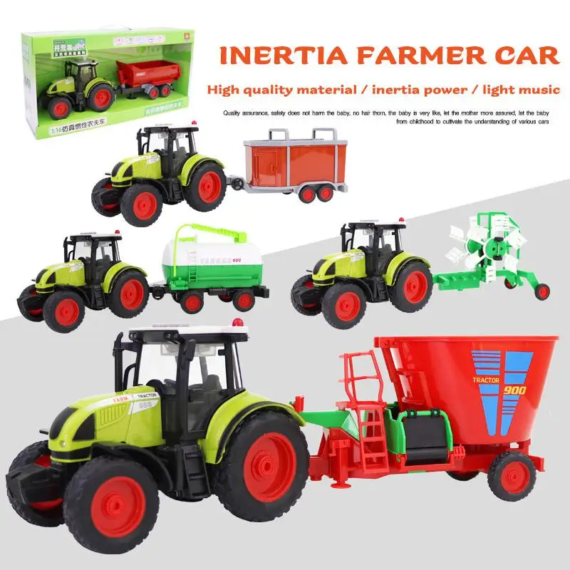 Модели автомобилей игрушки имитация фермера трактор комбайн светильник Кая