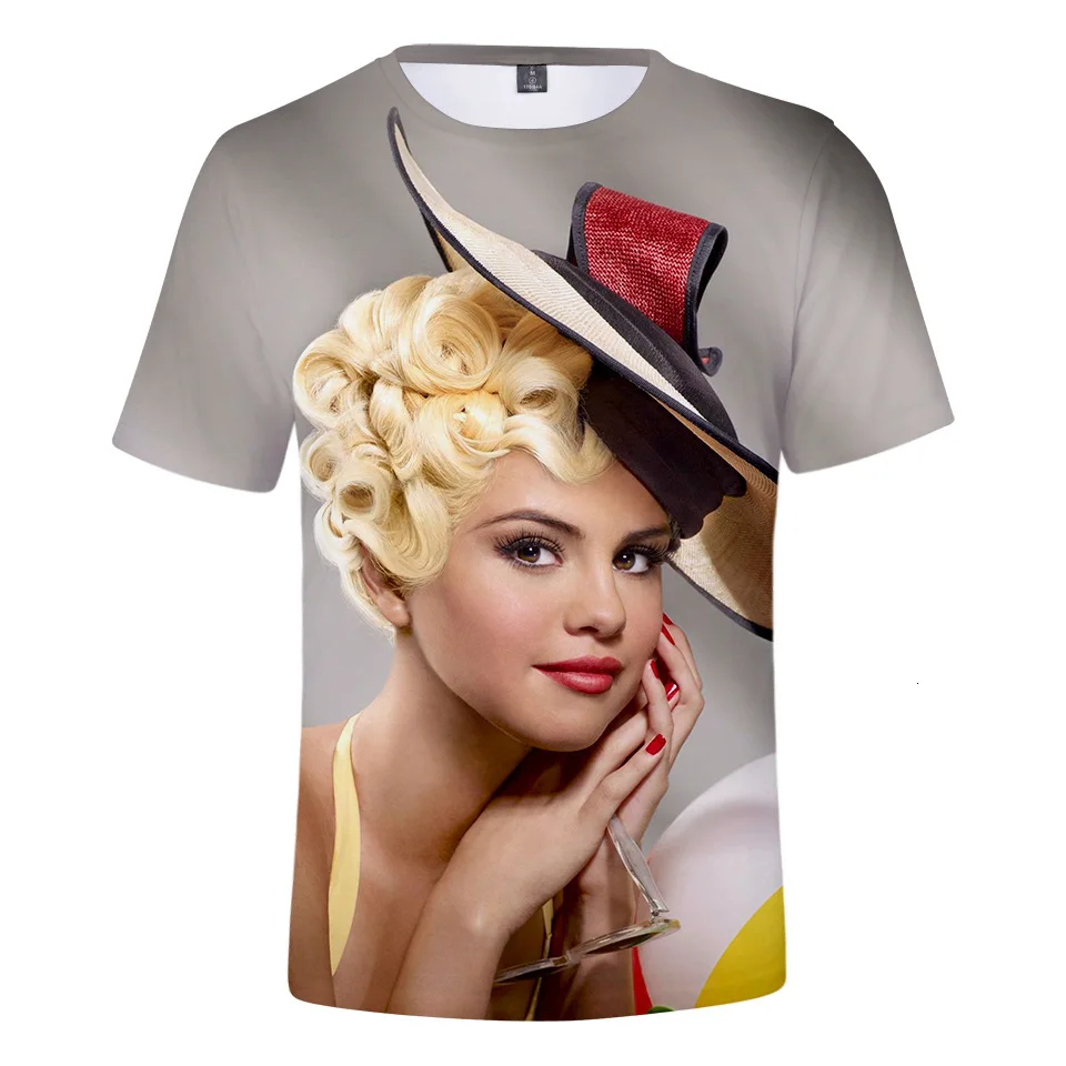 Новинка 2021 г. футболка с 3d принтом Селены Гомеза певицы женская одежда постер