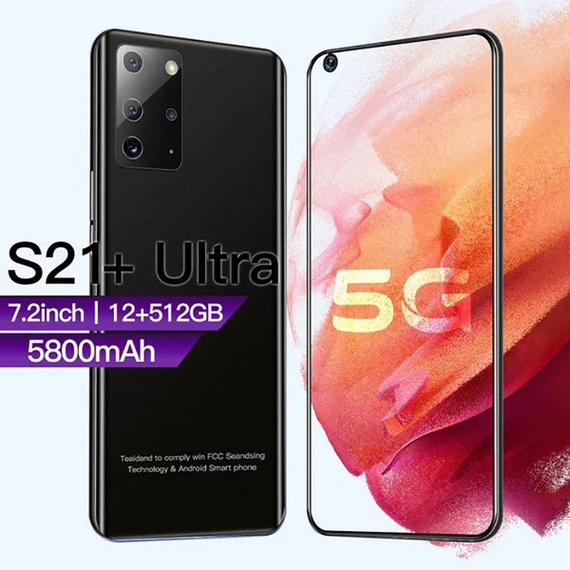 New S21+ Ultra12GB 512GB 5800mAh Hot Selling 7.2 inch 5G 4G LTE Smart Phone Network 10 Core Newest Cellphone Snapdragon 865
New S21+ Ultra12GB 512GB 5800mAh Hot Selling 7.2 inch 5G 4G LTE Smart Phone Network 10 Core Newest Cellphone Snapdragon 865