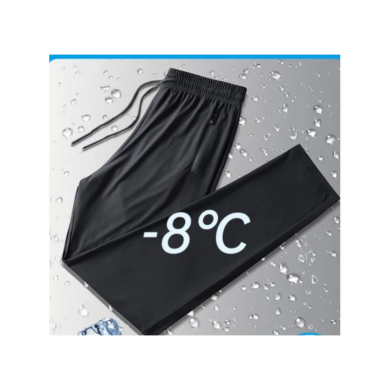 Летние шелковые спортивные брюки, мужские свободные дышащие брюки, брюки с поясом и прямыми штанинами, стандартные дышащие-40 
Летние шелковые спортивные брюки, мужские свободные дышащие брюки, брюки с поясом и прямыми штанинами, стандартные дышащие-40