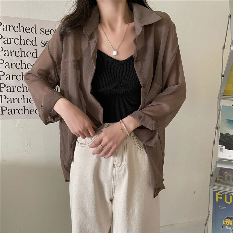 GOOHOJIO 2021 Spring Autumn New Sun Protection Women Shirt Fashion Button Up Women Blouse Long Sleeves Female Loose Lady Shirts
GOOHOJIO 2021 Spring Autumn New Sun Protection Women Shirt Fashion Button Up Women Blouse Long Sleeves Female Loose Lady Shirts