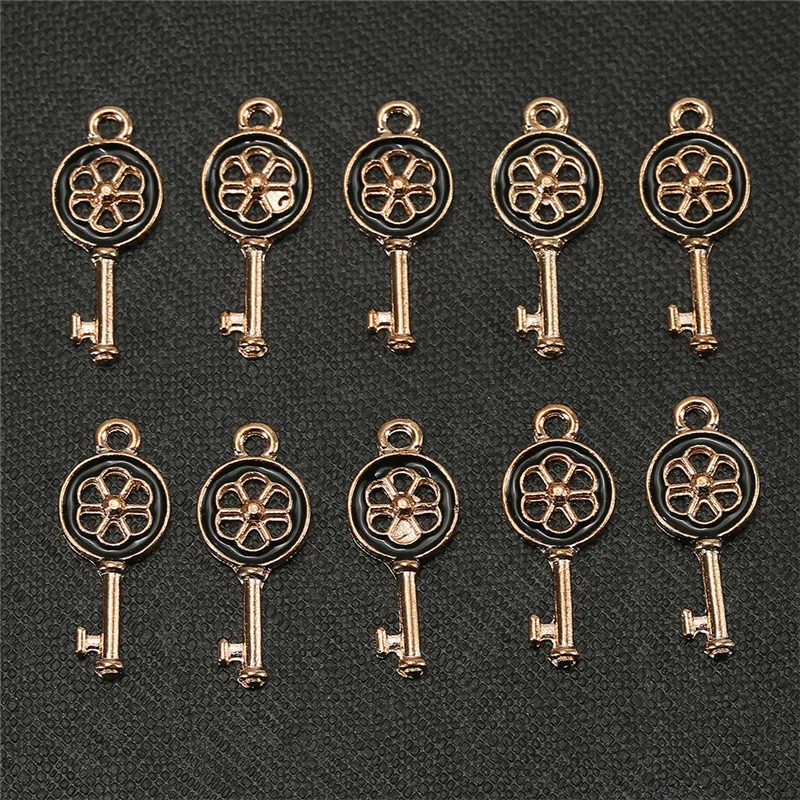 HEYUYAO 10PCS/PACK Black Flower Key Enamel Charms Alloy Pendant For Women Girls DIY Necklace Earrings Jewelry Accessories
HEYUYAO 10PCS/PACK Black Flower Key Enamel Charms Alloy Pendant For Women Girls DIY Necklace Earrings Jewelry Accessories