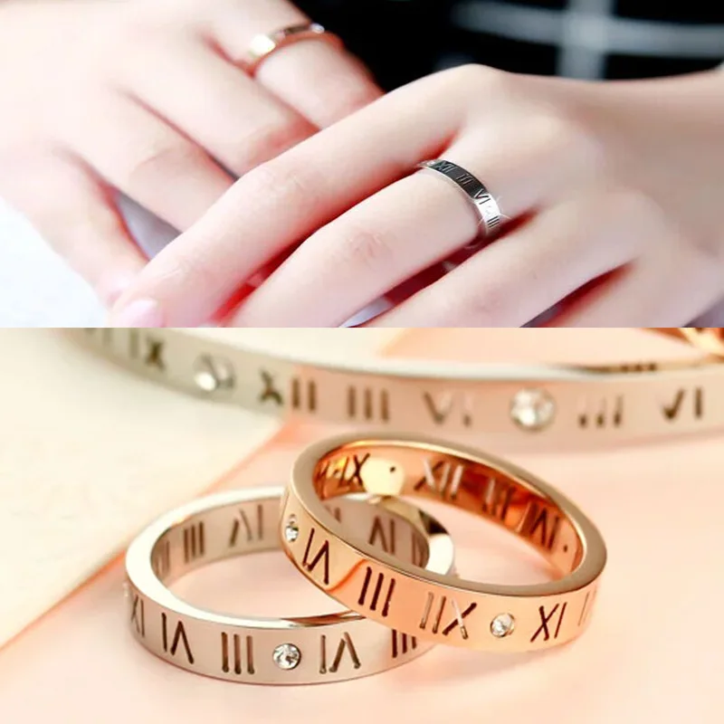 CANZE Fashion Exquisite Titanium Steel Ring Hollow Lucky Roman Numerals Rose Gold-plated Temperament Ring Jewelry
CANZE Fashion Exquisite Titanium Steel Ring Hollow Lucky Roman Numerals Rose Gold-plated Temperament Ring Jewelry