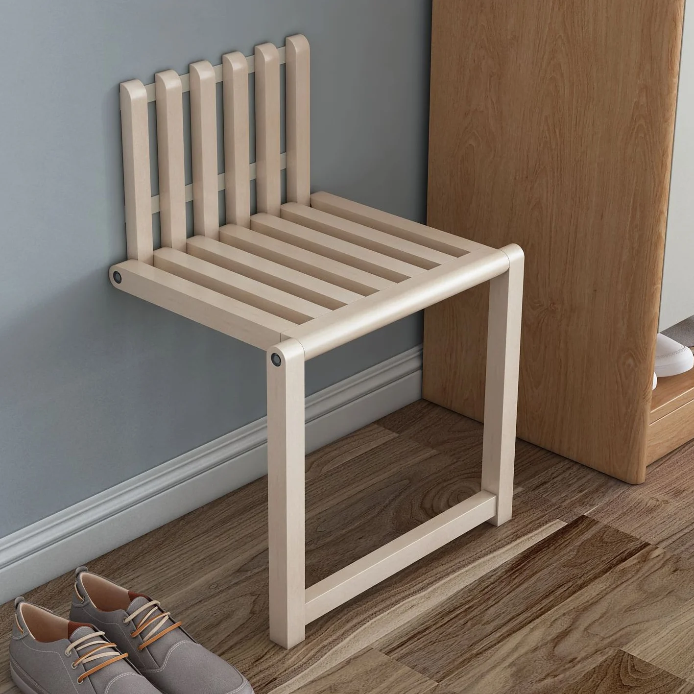 Wall Mounted Hidden Folding Chair Solid Wood Porch Chair Door Shoe Cabinet Shoe Changing Hidden Footstool Folding Bathroom Stool
Wall Mounted Hidden Folding Chair Solid Wood Porch Chair Door Shoe Cabinet Shoe Changing Hidden Footstool Folding Bathroom Stool