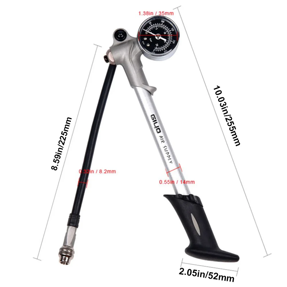High-Pressure Bicycle Pump Inflator 300psi MTB Bike Compact Suspension Fork Rear Shock Pump 7.05 Bike Pump Aluminum alloy
High-Pressure Bicycle Pump Inflator 300psi MTB Bike Compact Suspension Fork Rear Shock Pump 7.05 Bike Pump Aluminum alloy