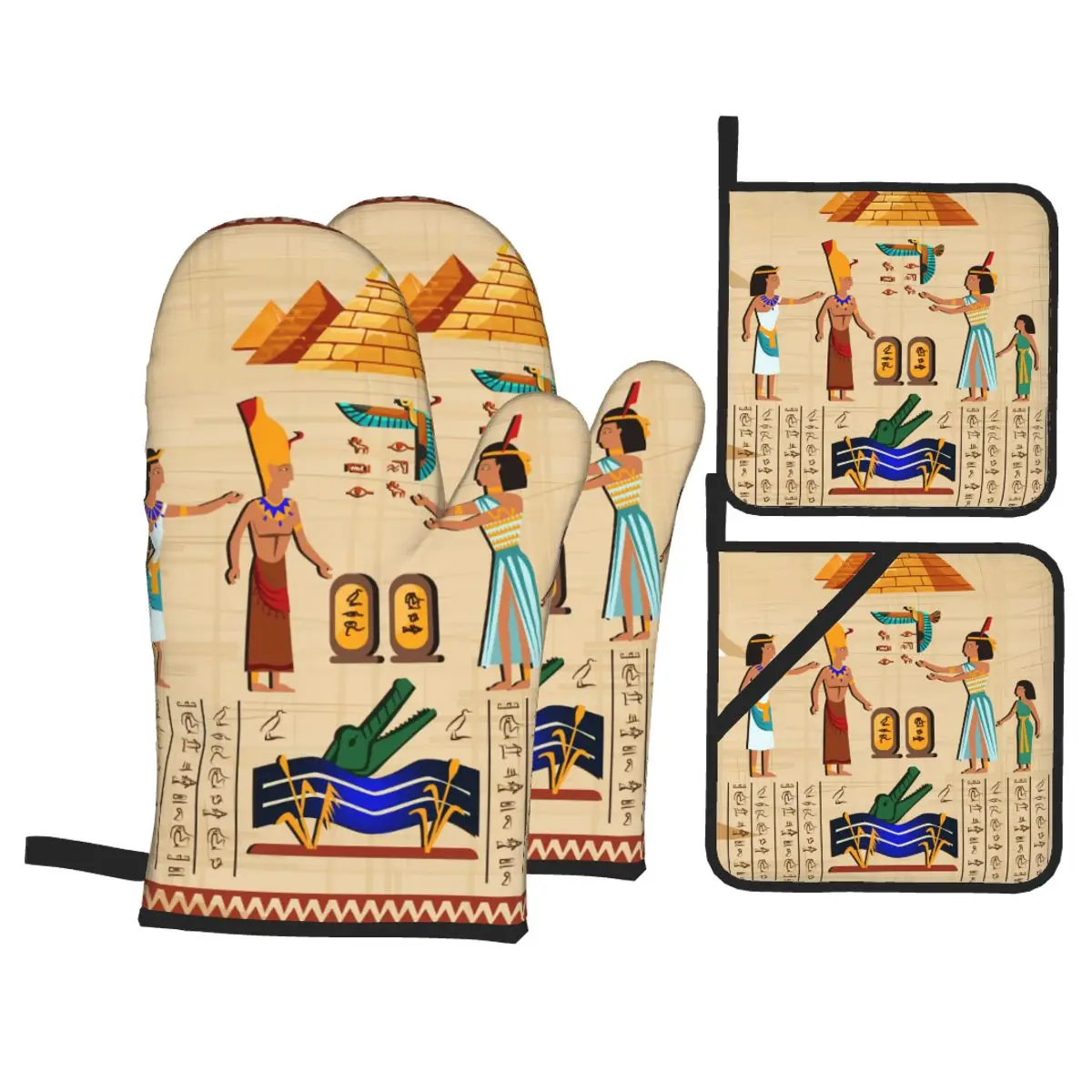 4 Pieces Polyester Kitchen Cooking Microwave Gloves Ancient Egypt Papyrus Scroll Baking BBQ Potholders Oven Mitts
4 Pieces Polyester Kitchen Cooking Microwave Gloves Ancient Egypt Papyrus Scroll Baking BBQ Potholders Oven Mitts