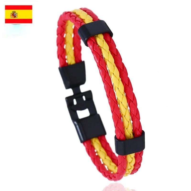 Woven Flag Color Leather Jewelry Gift Handmade Leather Bracelet World Cup National Bracelet Commemorative Fan Bracelet
Woven Flag Color Leather Jewelry Gift Handmade Leather Bracelet World Cup National Bracelet Commemorative Fan Bracelet