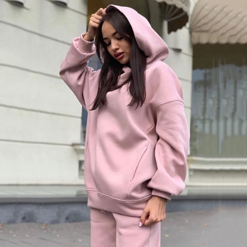 Two Piece Set Casual Fleece Tracksuit Women Winter 2020 Women's Sets Oversized Hooded Long Sleeve Hoodie Sport Pants Lady Suit
Two Piece Set Casual Fleece Tracksuit Women Winter 2020 Women's Sets Oversized Hooded Long Sleeve Hoodie Sport Pants Lady Suit