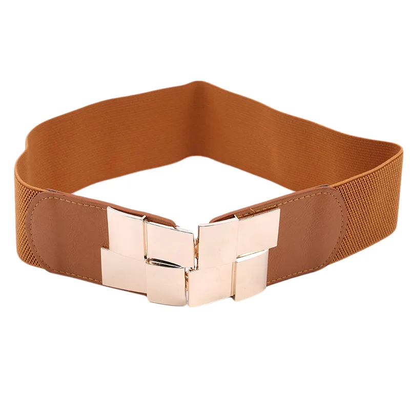 New Women Elastic Waist Closure Wide Belt Gold Square Buckle Dress Decorative Belt Female Self - cultivation Elastic Band Girdle
New Women Elastic Waist Closure Wide Belt Gold Square Buckle Dress Decorative Belt Female Self - cultivation Elastic Band Girdle