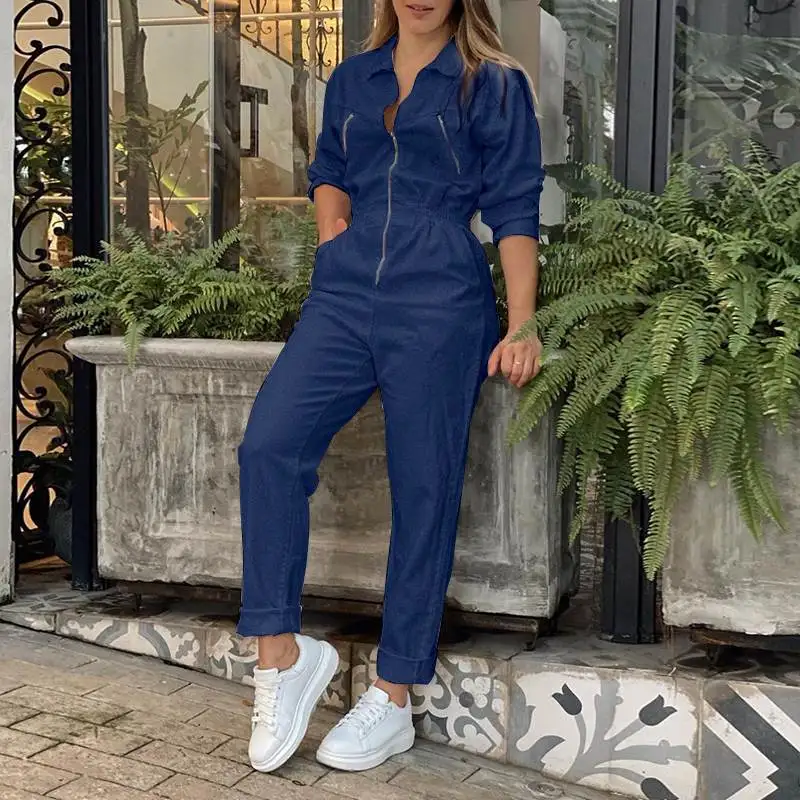 VONDA Autumn Jumpsuits Women Casual Long Sleeve Solid OL Office Overalls Playsuits Pantalon Femme Denim Long Playsuits Oversize
VONDA Autumn Jumpsuits Women Casual Long Sleeve Solid OL Office Overalls Playsuits Pantalon Femme Denim Long Playsuits Oversize