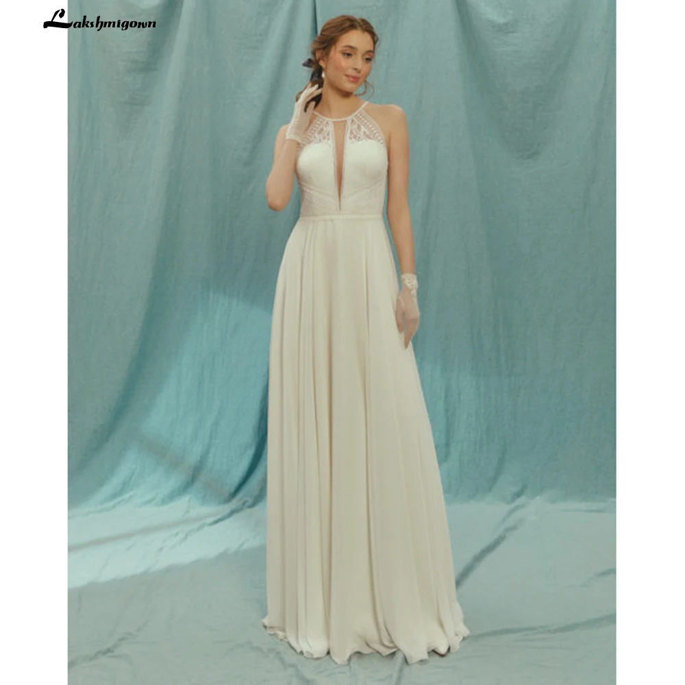 Vestidos Sexy White Ivory Wedding Dresses Hater Neck A Line Chiffon Wedding Gown Bridal Dress Luxury Suknia Slubna
Vestidos Sexy White Ivory Wedding Dresses Hater Neck A Line Chiffon Wedding Gown Bridal Dress Luxury Suknia Slubna